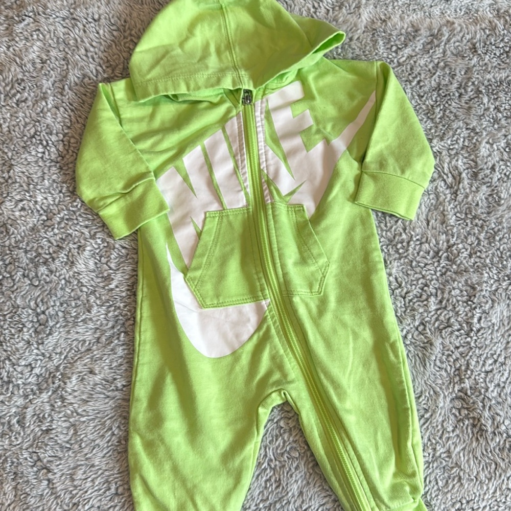 Lime green Nike one piece hooded suit